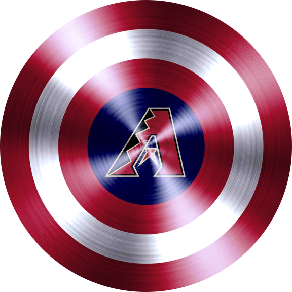 Captain American Shield With Arizona Diamondbacks Logo vinyl decal